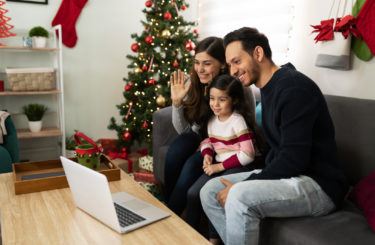 Video call with family on Christmas