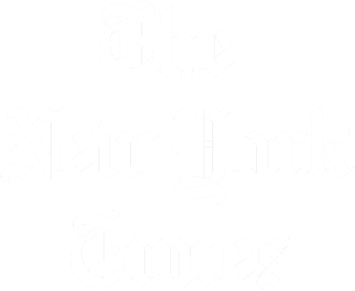 The NYT logo white