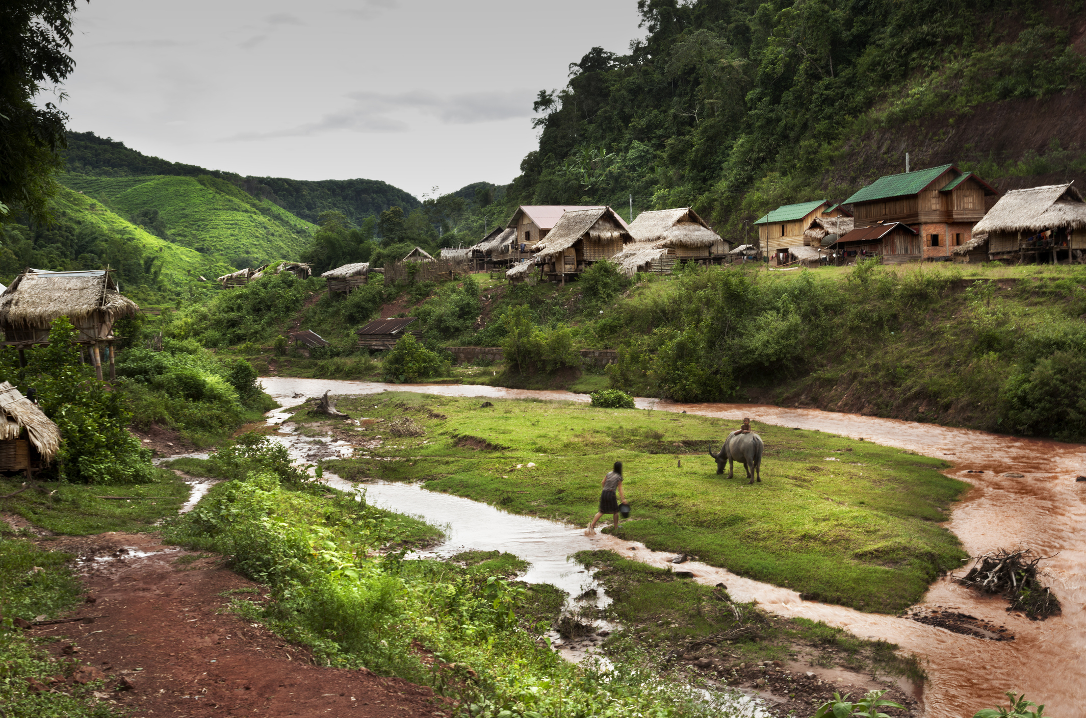 A flooded village